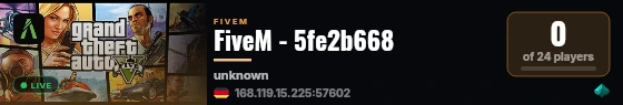 FiveM - 5fe2b668 live status badge