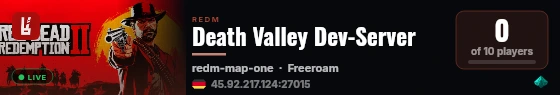 Death Valley Dev-Server live status badge