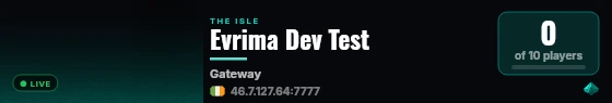 Evrima Dev Test live status badge