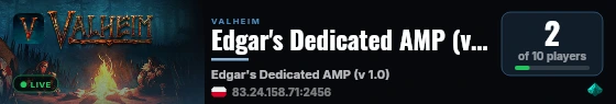 Edgar's Dedicated AMP (v 1.0) live status badge