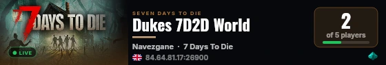 Dukes 7D2D World live status badge