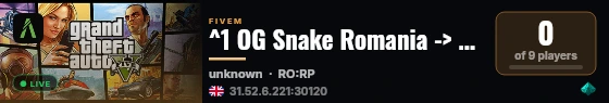 ^1 OG Snake Romania -> STAFF FREE -> VIP FREE ^7 live status badge