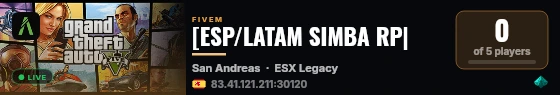 [ESP/LATAM SIMBA RP|  live status badge