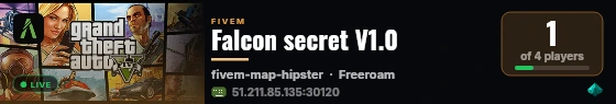Falcon secret V1.0 live status badge