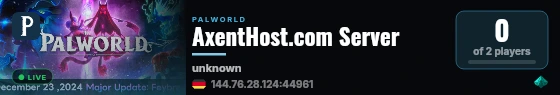 AxentHost.com Server live status badge