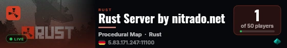 Rust Server by nitrado.net live status badge