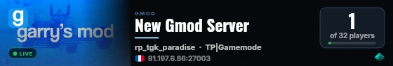 New Gmod Server live status badge