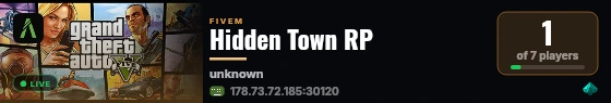 Hidden Town RP live status badge