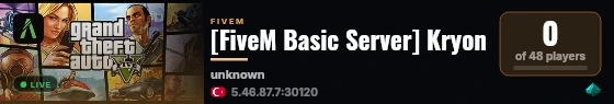 [FiveM Basic Server] Kryon live status badge