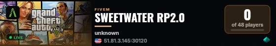SWEETWATER RP2.0 live status badge