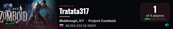 Tratata317 live status badge