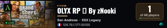 OLYX RP 👊 By zNooki live status badge