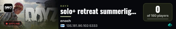 solo+ retreat summerlight / quests / trader enabled / cherno live status badge