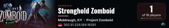 Stronghold Zomboid live status badge