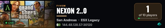NEXON 2..0  live status badge
