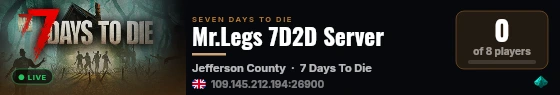 Mr.Legs 7D2D Server live status badge