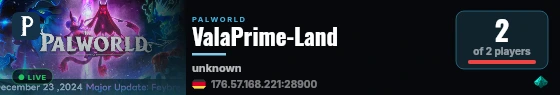 ValaPrime-Land live status badge