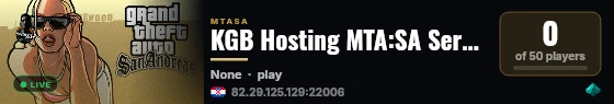 KGB Hosting MTA:SA Server live status badge