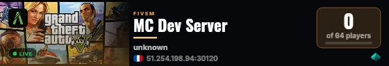 MC Dev Server live status badge