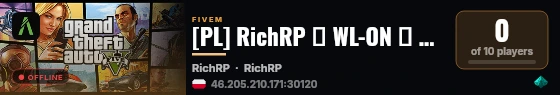 [PL] RichRP 📣 WL-ON 📣 discord.gg/rich-rp live status badge