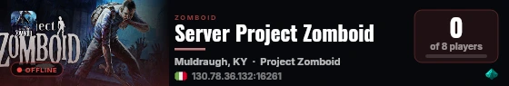 Server Project Zomboid live status badge