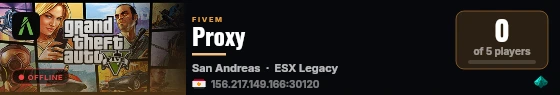 Proxy  live status badge