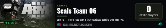 Seals Team 06 live status badge