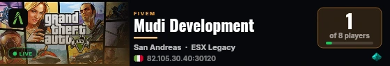 Mudi Development live status badge