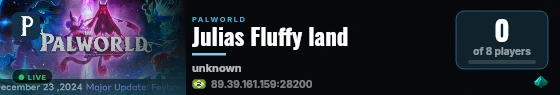 Julias Fluffy land live status badge