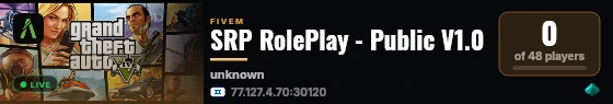 SRP RolePlay - Public V1.0 live status badge
