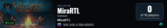 MiraRTL live status badge