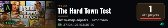 The Hard Town Test live status badge