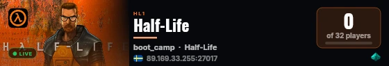 Half-Life live status badge