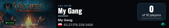 My Gang live status badge