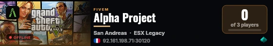 Alpha Project live status badge