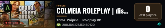 COLMEIA ROLEPLAY | discord.gg/ live status badge