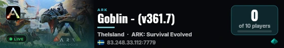 Goblin - (v361.7) live status badge