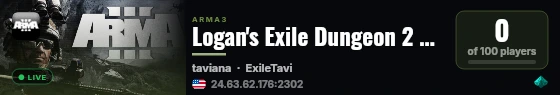 Logan's Exile Dungeon 2 Electric Boogaloo live status badge