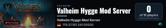 Valheim Hygge Mod Server live status badge