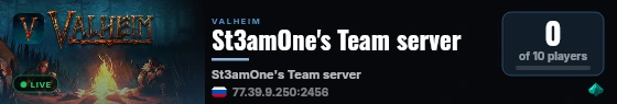 St3amOne's Team server live status badge