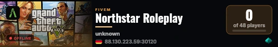 Northstar Roleplay live status badge
