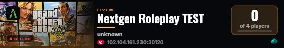 Nextgen Roleplay TEST live status badge