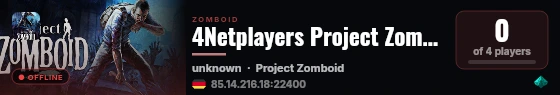 4Netplayers Project Zomboid Server GGGG live status badge