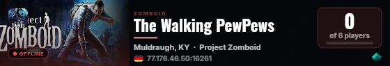 The Walking PewPews live status badge