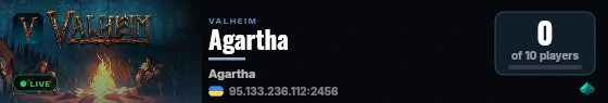 Agartha live status badge