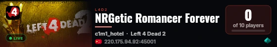 NRGetic Romancer Forever live status badge
