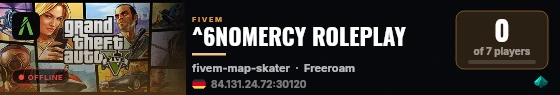 ^6NOMERCY ROLEPLAY  live status badge