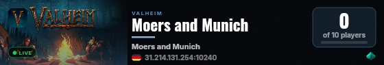 Moers and Munich live status badge
