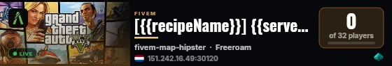 [{{recipeName}}] {{serverName}} live status badge