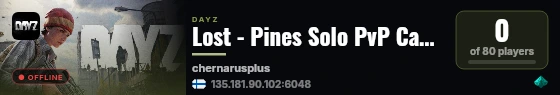 Lost - Pines Solo PvP Casual Loot++ live status badge
